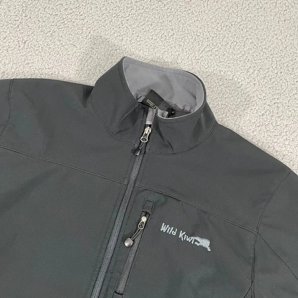 Wild Kiwi Jacket Men S Black Softshell Gorpcore Outdoor Full Zip